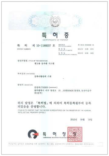 Signage Patent Certificate